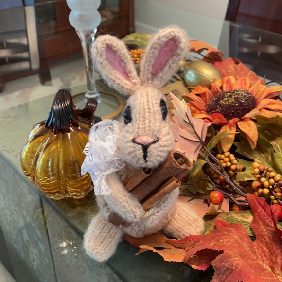 Hand Crafted Other - Handcrafted knit and needle felted cinnamon bunny rabbit stuffed animal decor